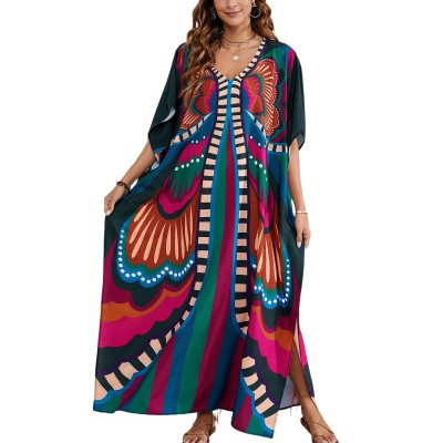 Plus Size Kaftan Dresses for Women Batwing Mumu Loose Dress