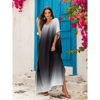 Plus Size Kaftan Dresses for Women Batwing Mumu Loose Dress