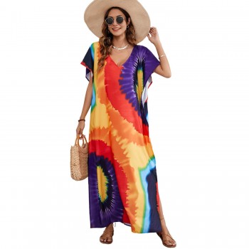 Women Kaftan Dresses Plus Size Swimsuit Coverup 2025 Summer Bathing Suit Caftan One Size