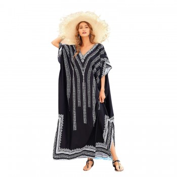 Women Plus Size Swimsuit Coverup 2025 Summer Bathing Suit Caftan Loungewear Beach Dress One Size