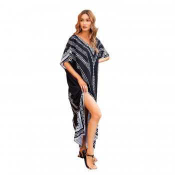 Women Plus Size Swimsuit Coverup 2025 Summer Bathing Suit Caftan Loungewear Beach Dress One Size