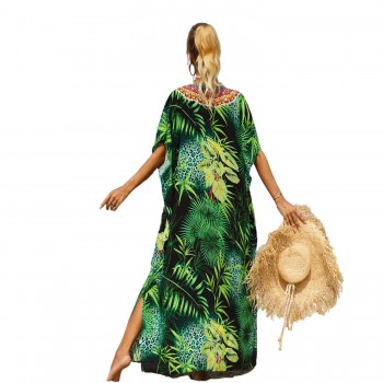 2025 Plus Size Kaftan Dress: Summer Swimsuit Coverup & Beach Loungewear One Size