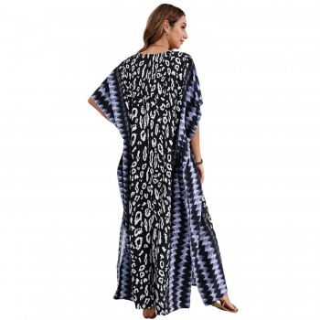 2025 Plus Size Women's Kaftan Dresses Loose Fit Maxi Swimsuit Cover Up One Size