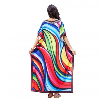 2025 Ethical Resort Collection Plus Size Kaftans Swimsuit Cover Up One Size