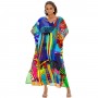 2025 Plus Size Boho Kaftan Dress: Beach to Lounge Swimwear Cover Up One Size