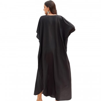 Plus Size Kaftan Beach Dress: Swim Cover Up & Tropical Lounge Wear One Size