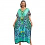 Plus Size Kaftan Beach Dress: Tropical Swim Cover Up & Resort Lounge Wear One Size