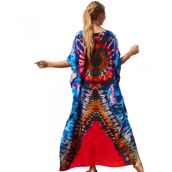Plus Size Kaftan Dress: Beach Swim Cover Up & Tropical Lounge Wear One Size