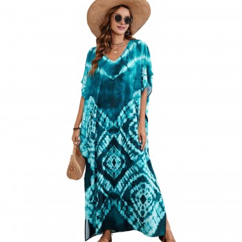 Plus Size Kaftan Dress: Beach Swim Cover Up & Breathable Lounge Wear One Size