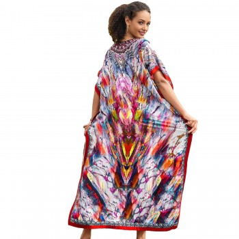 2025 Summer Kaftan Dress: Beach Swim Cover Up & Tropical Lounge Wear One Size