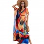 Plus Size Swim Coverup Kaftan: Beach Lounge Dress & Tropical Resort Wear One Size