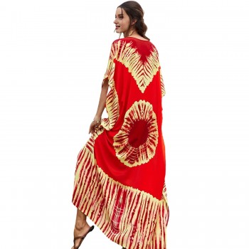 2025 Plus Size Beach Kaftan: Batwing Swim Coverup & Resort Dress One Size