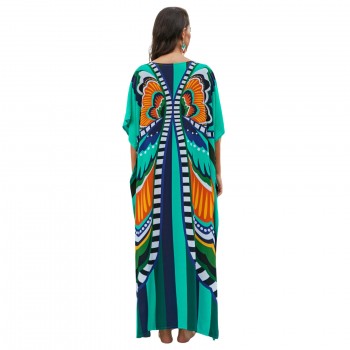 Bohemian Loose Fit Kaftan Dresses For Women Beach Swimsuit Cover Up Poolside Resort Vacation