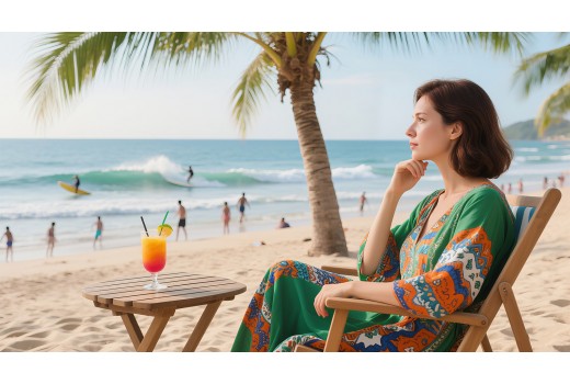 Why Women Love Wearing Colorful Kaftan Dresses on the Beach